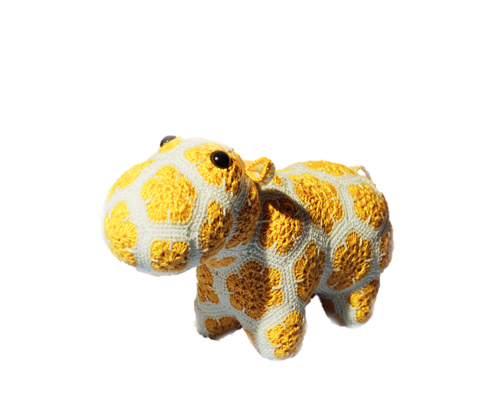 Crochet Floral Hippo