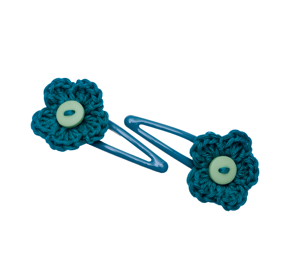 Crochet Flower Clips
