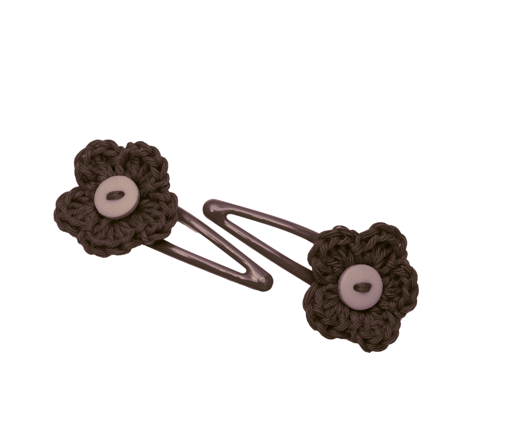 Crochet Flower Clips