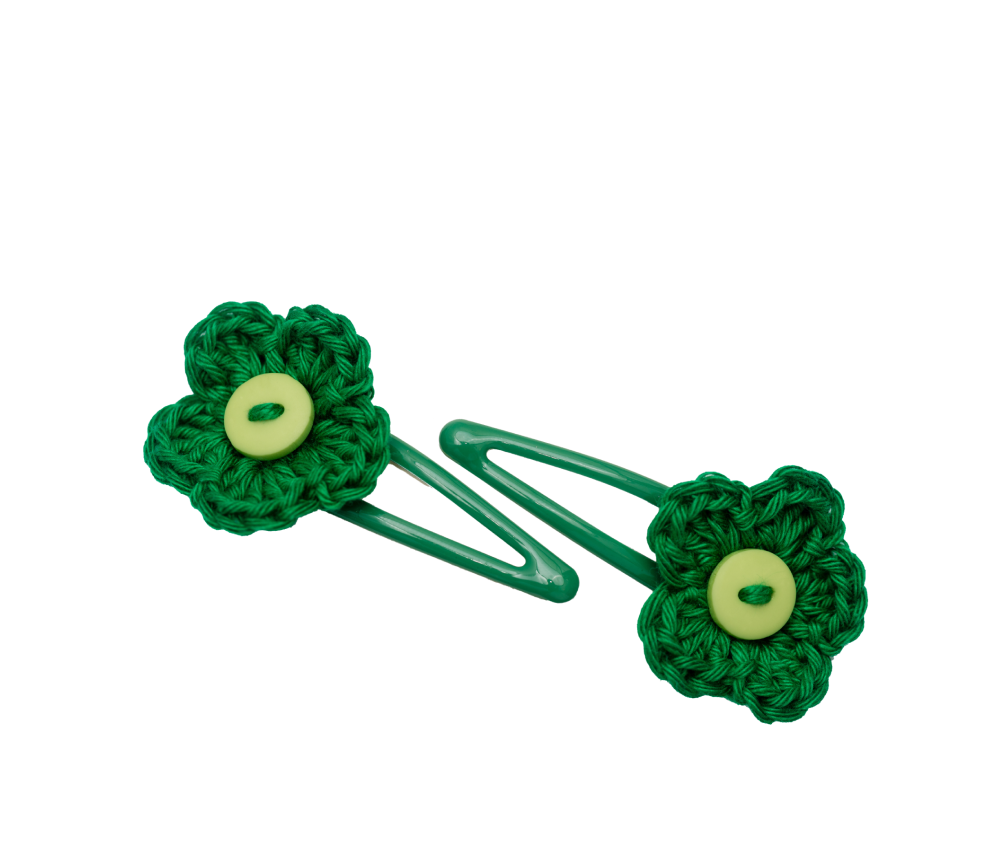 Crochet Flower Clips